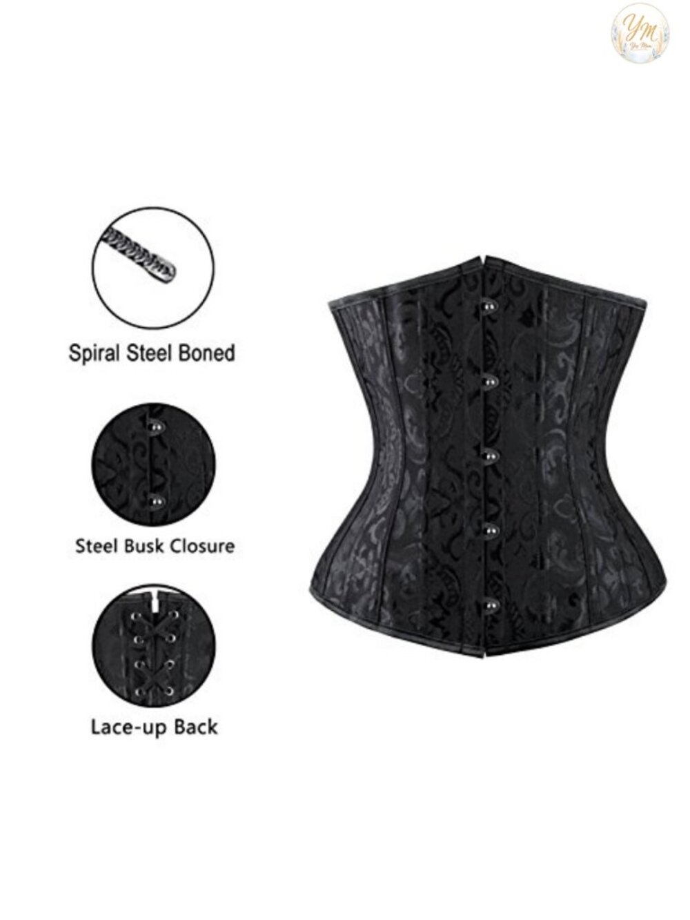 Underbust Waist Cincher Corset with Steel Boning Shapewear - Picture 4 of 6